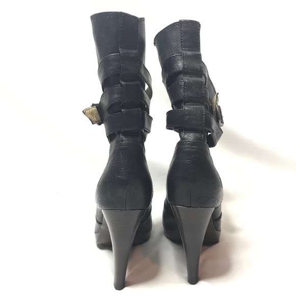 FRYE Harlow Multi Strap Boots Heel Platform - Picture 7 of 10